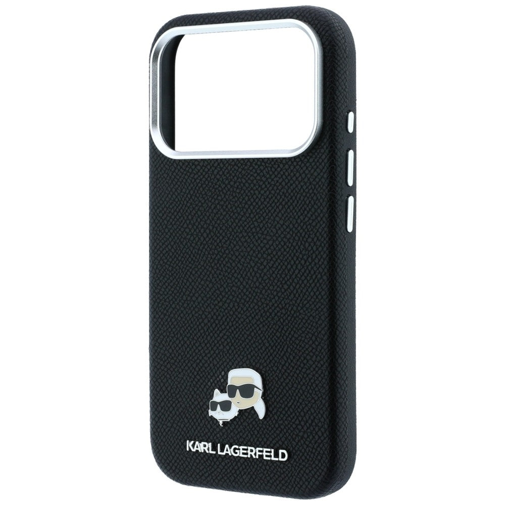 MagSafe-deksel for Apple iPhone 18 Pro / 17 Pro, Karl Lagerfeld, Grained KC Heads, Svart