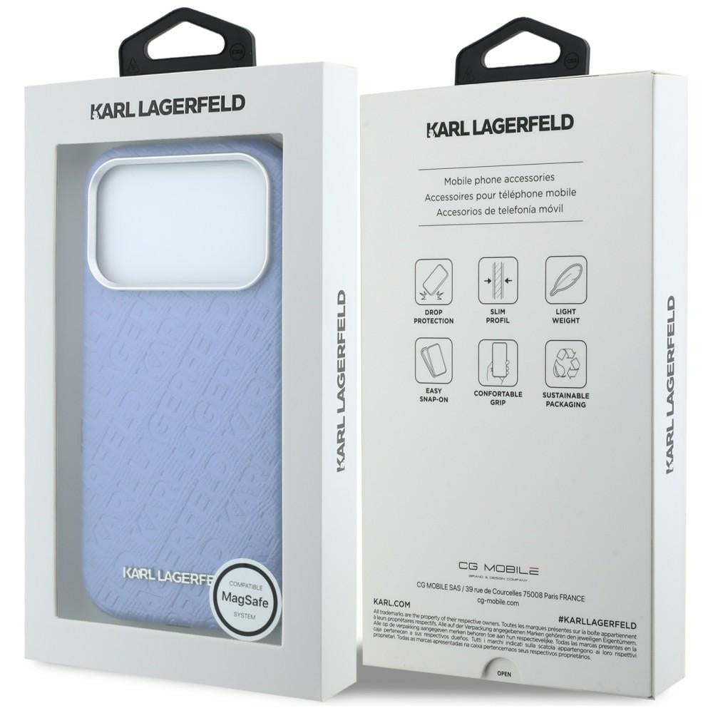 MagSafe-deksel for Apple iPhone 18 Pro / 17 Pro, Karl Lagerfeld, Kornet metallogo, Blå