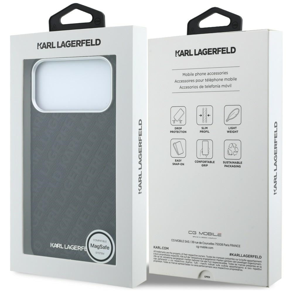MagSafe-deksel for Apple iPhone 18 Pro / 17 Pro, Karl Lagerfeld, Kornet metallogo, svart