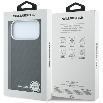 MagSafe-deksel for Apple iPhone 18 Pro / 17 Pro, Karl Lagerfeld, Kornet metallogo, svart