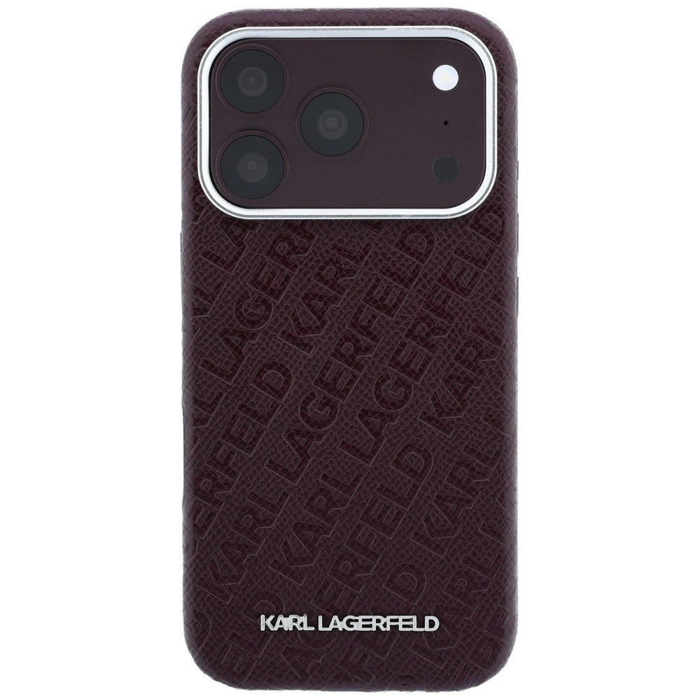 MagSafe-deksel for Apple iPhone 18 Pro / 17 Pro, Karl Lagerfeld, Kornet metallogo, Burgunder