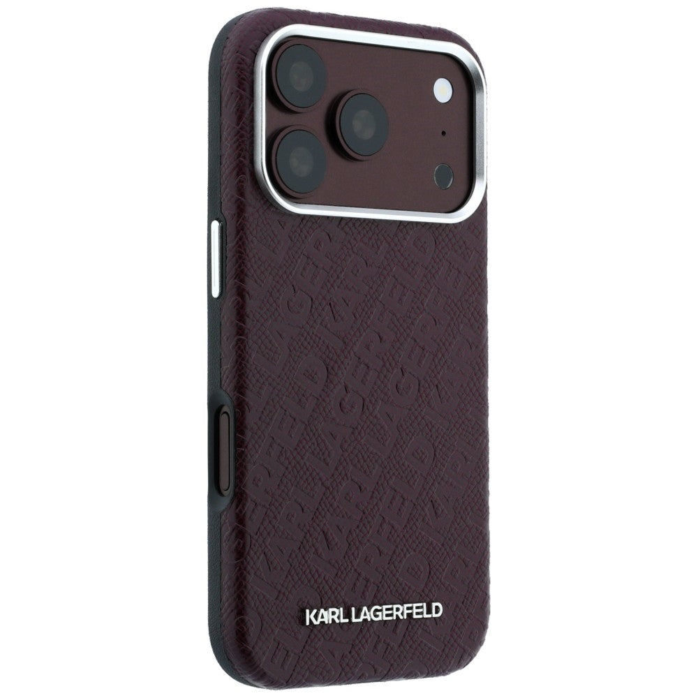 MagSafe-deksel for Apple iPhone 18 Pro / 17 Pro, Karl Lagerfeld, Kornet metallogo, Burgunder