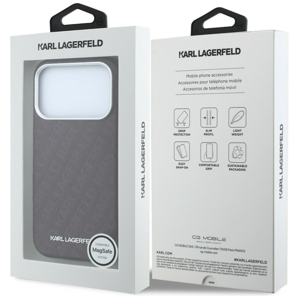 MagSafe-deksel for Apple iPhone 18 Pro / 17 Pro, Karl Lagerfeld, Kornet metallogo, Burgunder