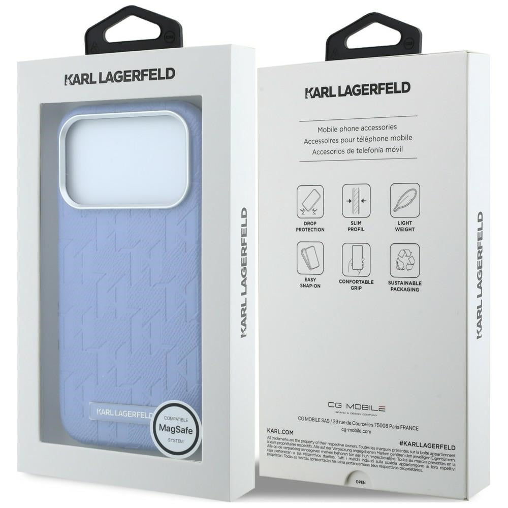 MagSafe-deksel for Apple iPhone 18 Pro / 17 Pro, Karl Lagerfeld, Kornet Mono Resin Logo, Blå