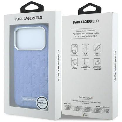 MagSafe-deksel for Apple iPhone 18 Pro / 17 Pro, Karl Lagerfeld, Kornet Mono Resin Logo, Blå