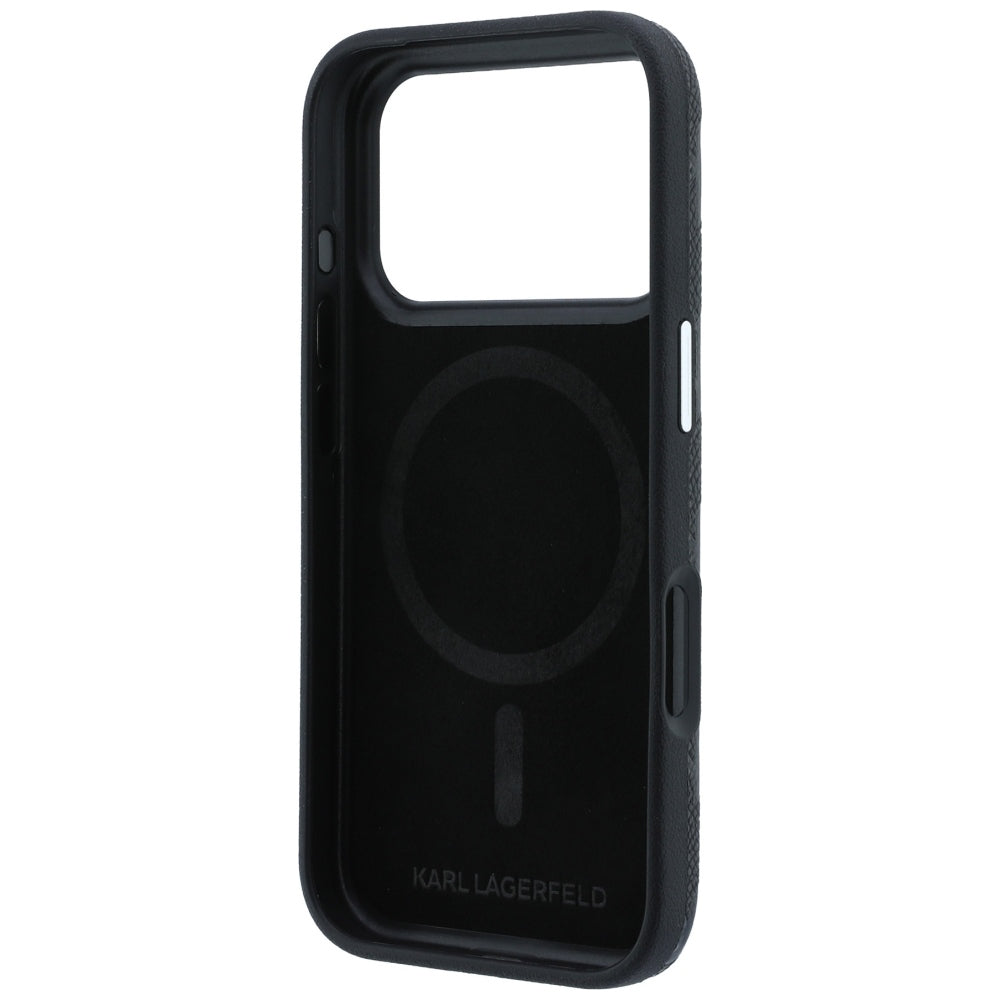 MagSafe-deksel for Apple iPhone 18 Pro / 17 Pro, Karl Lagerfeld, Kornet Mono Resin Logo, Svart