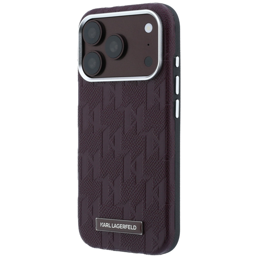 MagSafe-deksel for Apple iPhone 18 Pro / 17 Pro, Karl Lagerfeld, Kornet Mono Resin Logo, Burgunder