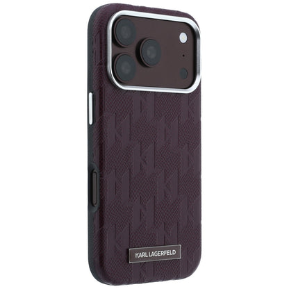 MagSafe-deksel for Apple iPhone 18 Pro / 17 Pro, Karl Lagerfeld, Kornet Mono Resin Logo, Burgunder