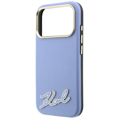 MagSafe-deksel for Apple iPhone 18 Pro / 17 Pro, Karl Lagerfeld, Kornet Harpiks Signaturlogo, Blå