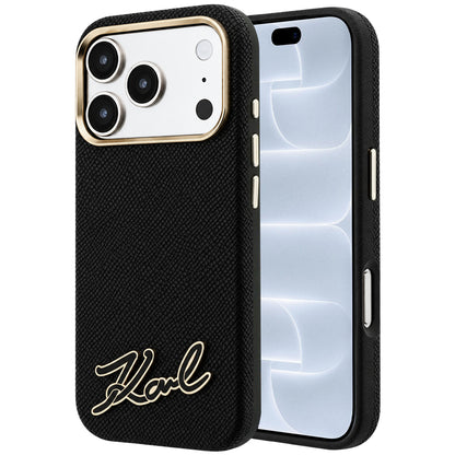 MagSafe-deksel for Apple iPhone 18 Pro / 17 Pro, Karl Lagerfeld, Kornet Harpiks Signaturlogo, Svart