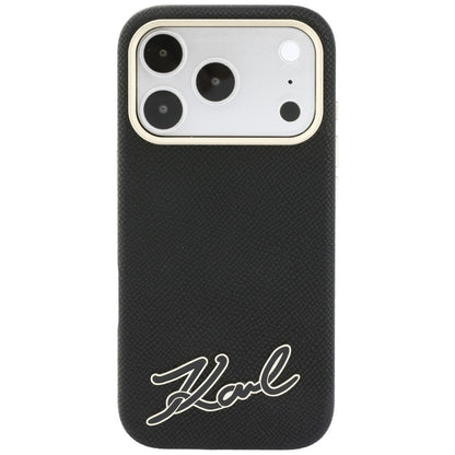MagSafe-deksel for Apple iPhone 18 Pro / 17 Pro, Karl Lagerfeld, Kornet Harpiks Signaturlogo, Svart