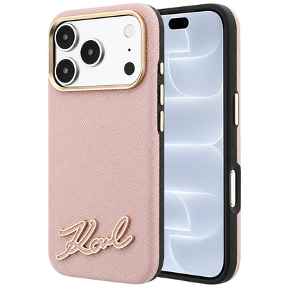 MagSafe-deksel for Apple iPhone 18 Pro / 17 Pro, Karl Lagerfeld, Kornet Harpiks Signaturlogo, Rosa