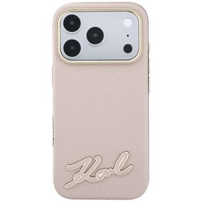MagSafe-deksel for Apple iPhone 18 Pro / 17 Pro, Karl Lagerfeld, Kornet Harpiks Signaturlogo, Rosa