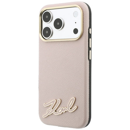 MagSafe-deksel for Apple iPhone 18 Pro / 17 Pro, Karl Lagerfeld, Kornet Harpiks Signaturlogo, Rosa