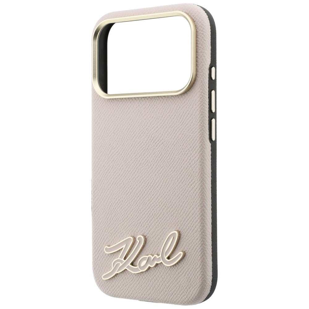 MagSafe-deksel for Apple iPhone 18 Pro / 17 Pro, Karl Lagerfeld, Kornet Harpiks Signaturlogo, Rosa
