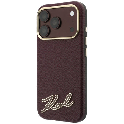 MagSafe-deksel for Apple iPhone 18 Pro / 17 Pro, Karl Lagerfeld, Kornet Harpiks Signaturlogo, Burgunder
