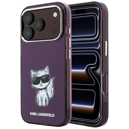 MagSafe-deksel for Apple iPhone 18 Pro / 17 Pro, Karl Lagerfeld, HC IML Choupette Body Sketch Print, Burgunder