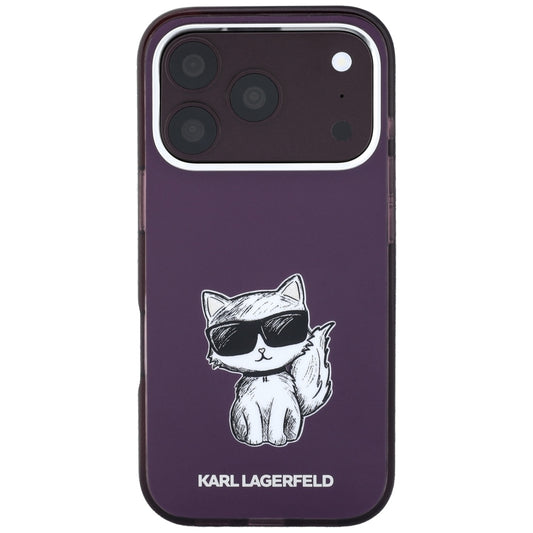 MagSafe-deksel for Apple iPhone 18 Pro / 17 Pro, Karl Lagerfeld, HC IML Choupette Body Sketch Print, Burgunder