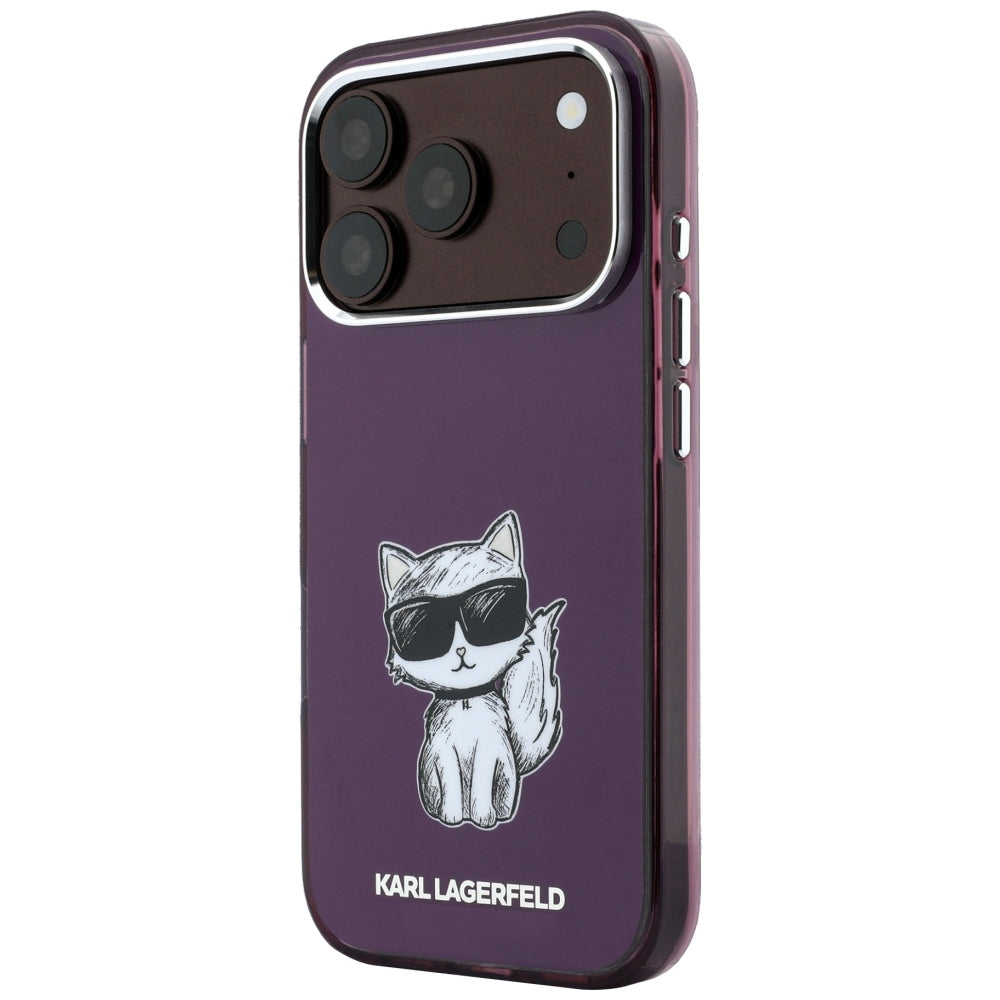 MagSafe-deksel for Apple iPhone 18 Pro / 17 Pro, Karl Lagerfeld, HC IML Choupette Body Sketch Print, Burgunder
