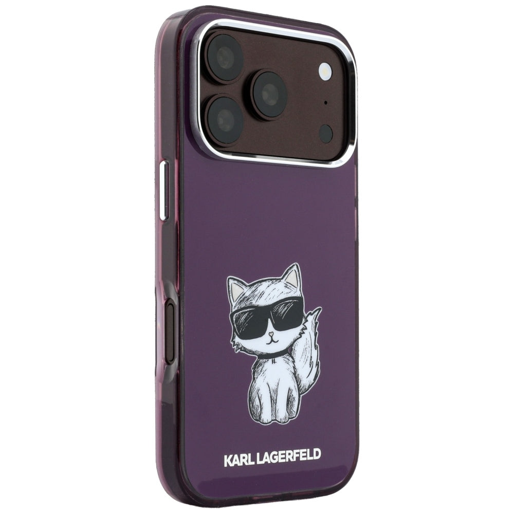 MagSafe-deksel for Apple iPhone 18 Pro / 17 Pro, Karl Lagerfeld, HC IML Choupette Body Sketch Print, Burgunder