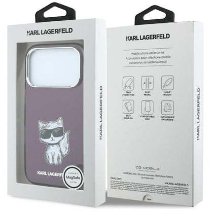MagSafe-deksel for Apple iPhone 18 Pro / 17 Pro, Karl Lagerfeld, HC IML Choupette Body Sketch Print, Burgunder
