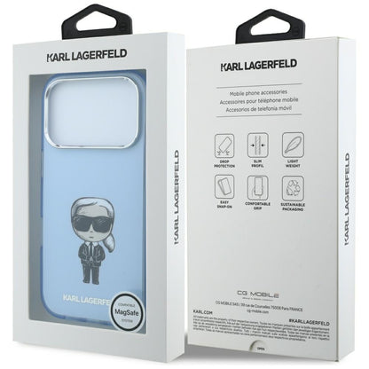 MagSafe-deksel for Apple iPhone 18 Pro / 17 Pro, Karl Lagerfeld, HC IML Ikonik Sketch Print, Blå