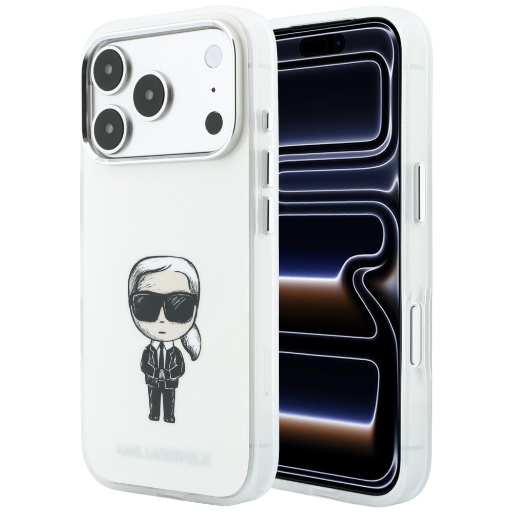 MagSafe-deksel for Apple iPhone 18 Pro / 17 Pro, Karl Lagerfeld, HC IML Ikonik Sketch Print, Beige