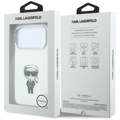 MagSafe-deksel for Apple iPhone 18 Pro / 17 Pro, Karl Lagerfeld, HC IML Ikonik Sketch Print, Beige