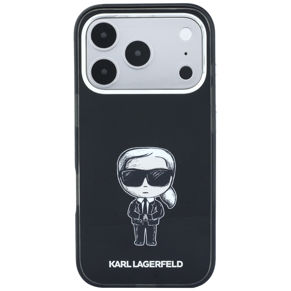 MagSafe-deksel for Apple iPhone 18 Pro / 17 Pro, Karl Lagerfeld, HC IML Ikonik Sketch Print, Svart