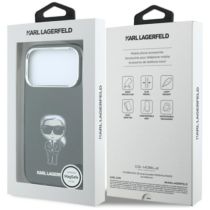 MagSafe-deksel for Apple iPhone 18 Pro / 17 Pro, Karl Lagerfeld, HC IML Ikonik Sketch Print, Svart
