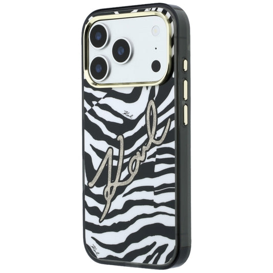 MagSafe-deksel for Apple iPhone 18 Pro / 17 Pro, Karl Lagerfeld, HC IML Signature Zebra Glitter Gold, Svart