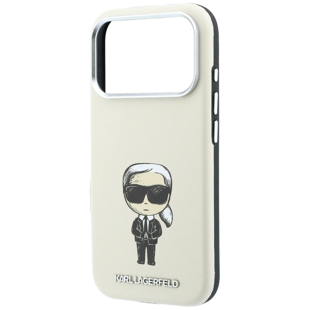 MagSafe-deksel for Apple iPhone 18 Pro / 17 Pro, Karl Lagerfeld, Ikonik Sketch, Beige