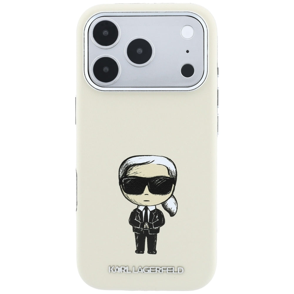 MagSafe-deksel for Apple iPhone 18 Pro / 17 Pro, Karl Lagerfeld, Ikonik Sketch, Beige