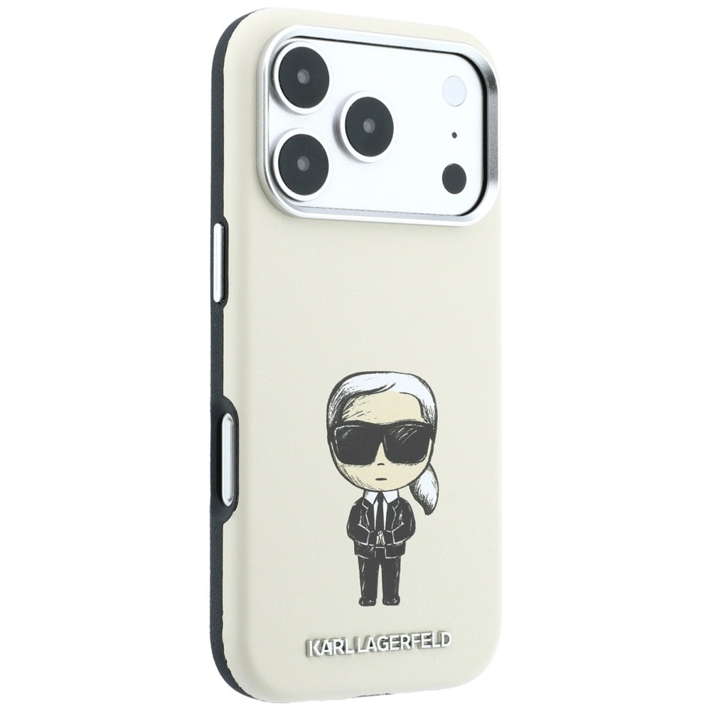 MagSafe-deksel for Apple iPhone 18 Pro / 17 Pro, Karl Lagerfeld, Ikonik Sketch, Beige