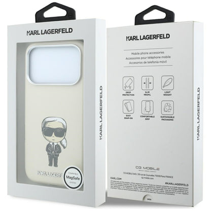 MagSafe-deksel for Apple iPhone 18 Pro / 17 Pro, Karl Lagerfeld, Ikonik Sketch, Beige