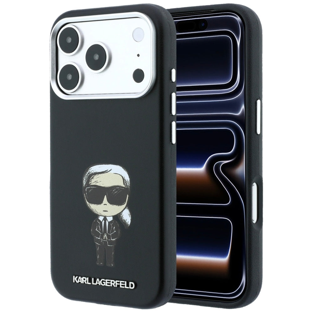 MagSafe-deksel for Apple iPhone 18 Pro / 17 Pro, Karl Lagerfeld, Ikonik Sketch, Svart