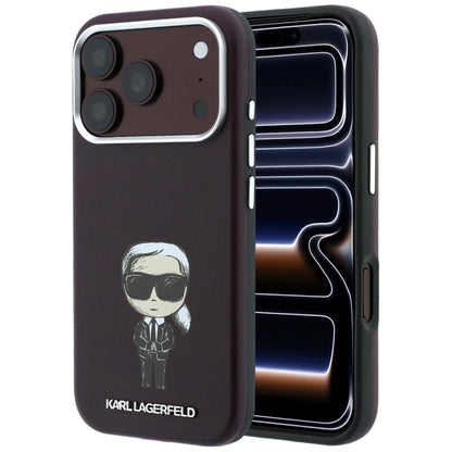 MagSafe-deksel for Apple iPhone 18 Pro / 17 Pro, Karl Lagerfeld, Ikonik Sketch, Burgunder