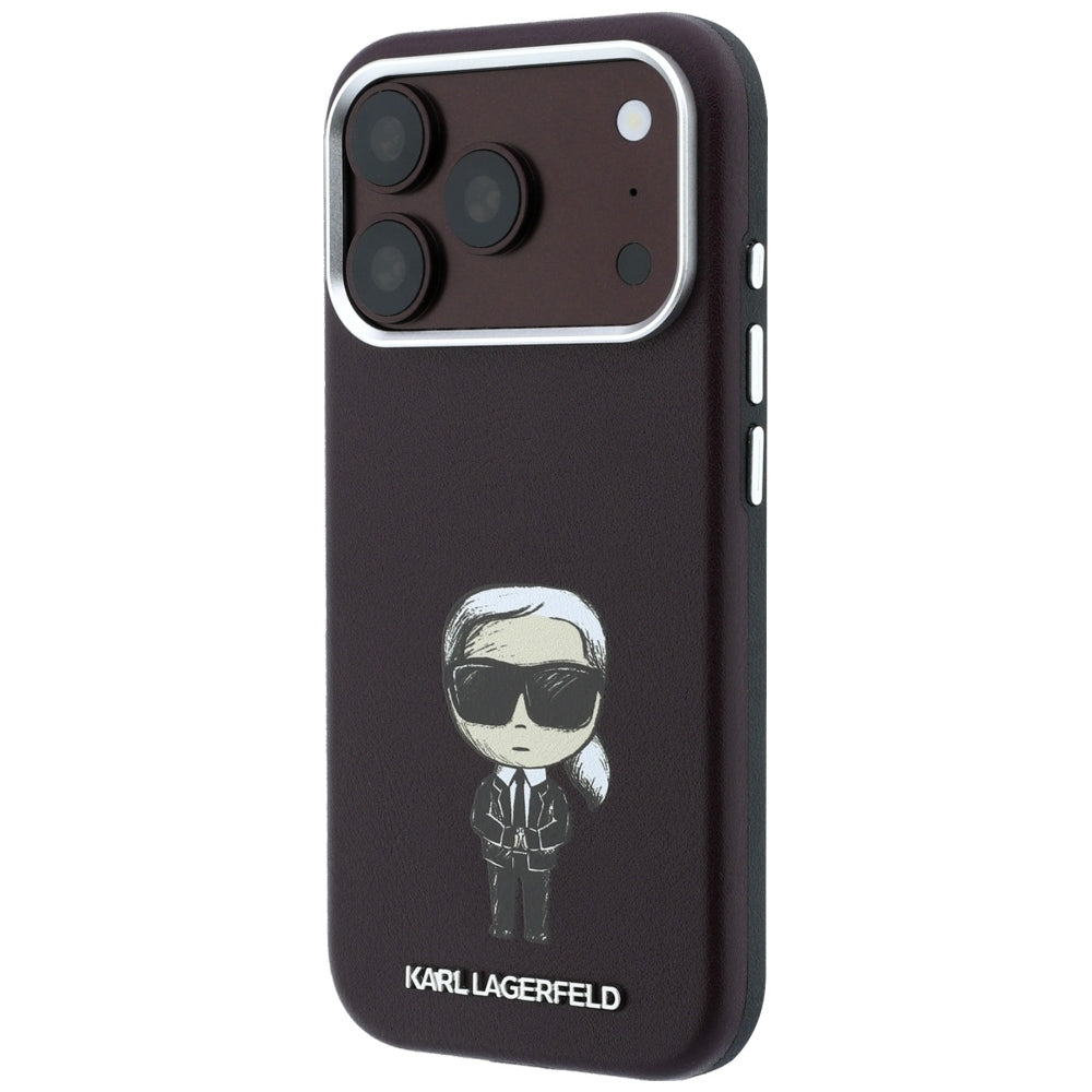 MagSafe-deksel for Apple iPhone 18 Pro / 17 Pro, Karl Lagerfeld, Ikonik Sketch, Burgunder