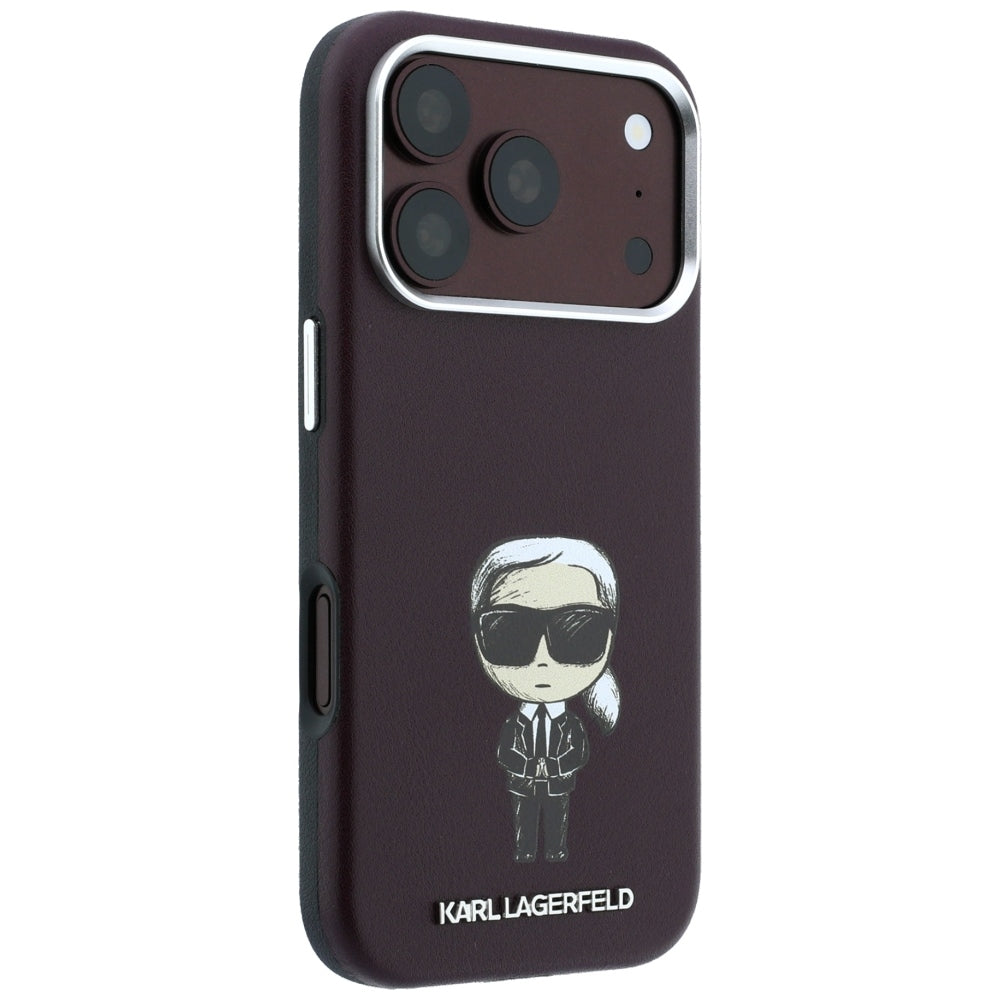 MagSafe-deksel for Apple iPhone 18 Pro / 17 Pro, Karl Lagerfeld, Ikonik Sketch, Burgunder