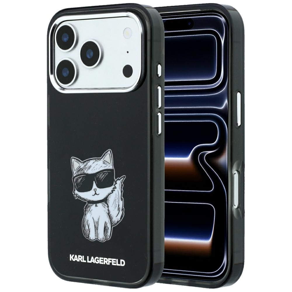 MagSafe-deksel for Apple iPhone 18 Pro / 17 Pro, Karl Lagerfeld, IML Choupette Body Sketch Print, Svart