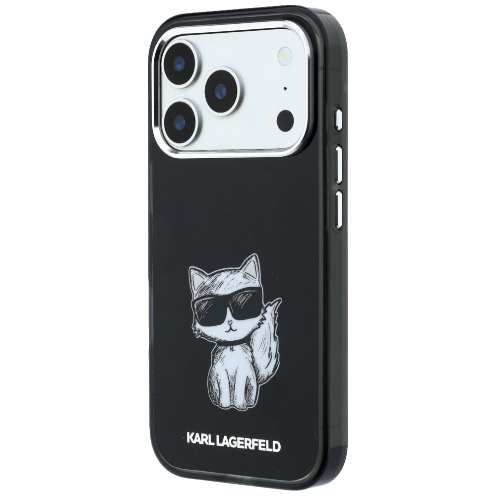 MagSafe-deksel for Apple iPhone 18 Pro / 17 Pro, Karl Lagerfeld, IML Choupette Body Sketch Print, Svart