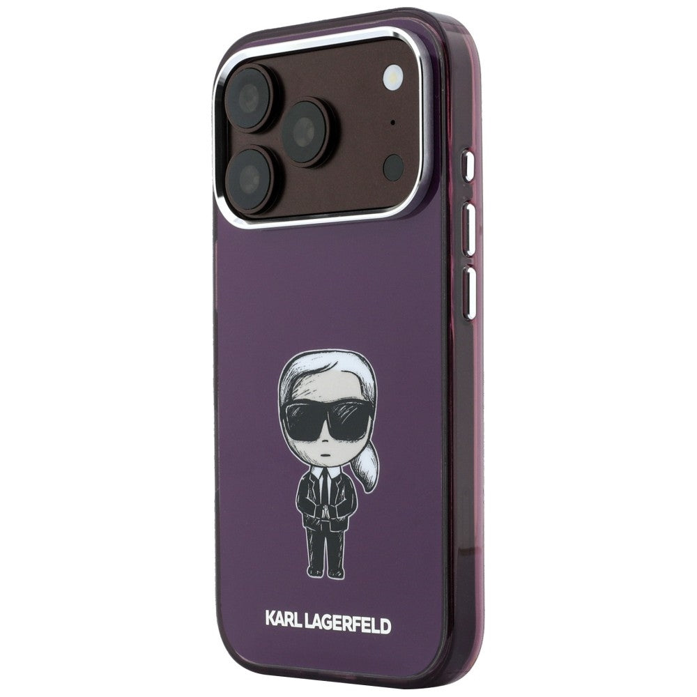 MagSafe-deksel til Apple iPhone 18 Pro / 17 Pro, Karl Lagerfeld, HC IML Ikonik Sketch Print, burgunderrød