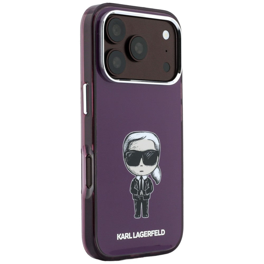 MagSafe-deksel til Apple iPhone 18 Pro / 17 Pro, Karl Lagerfeld, HC IML Ikonik Sketch Print, burgunderrød