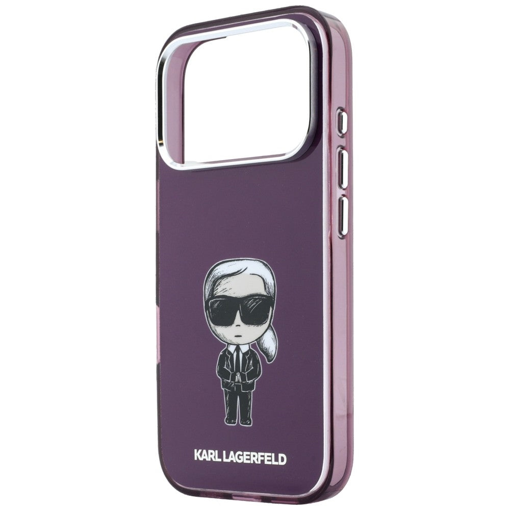 MagSafe-deksel til Apple iPhone 18 Pro / 17 Pro, Karl Lagerfeld, HC IML Ikonik Sketch Print, burgunderrød