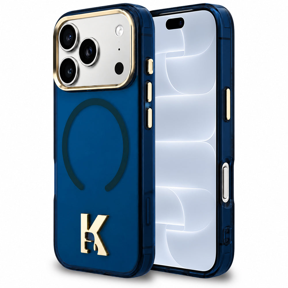 MagSafe-deksel til Apple iPhone 18 Pro / 17 Pro, Karl Lagerfeld, IML Karl Head-logo, blå