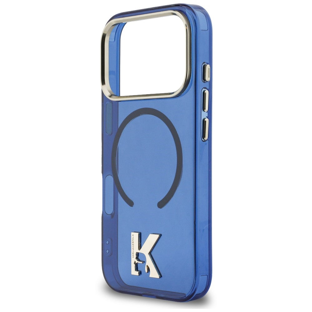 MagSafe-deksel til Apple iPhone 18 Pro / 17 Pro, Karl Lagerfeld, IML Karl Head-logo, blå