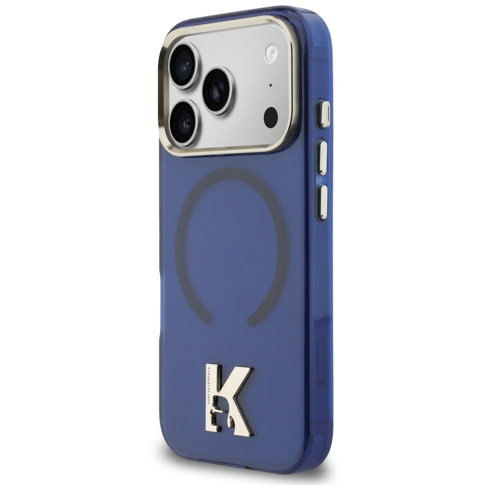 MagSafe-deksel til Apple iPhone 18 Pro / 17 Pro, Karl Lagerfeld, IML Karl Head-logo, blå