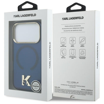 MagSafe-deksel til Apple iPhone 18 Pro / 17 Pro, Karl Lagerfeld, IML Karl Head-logo, blå