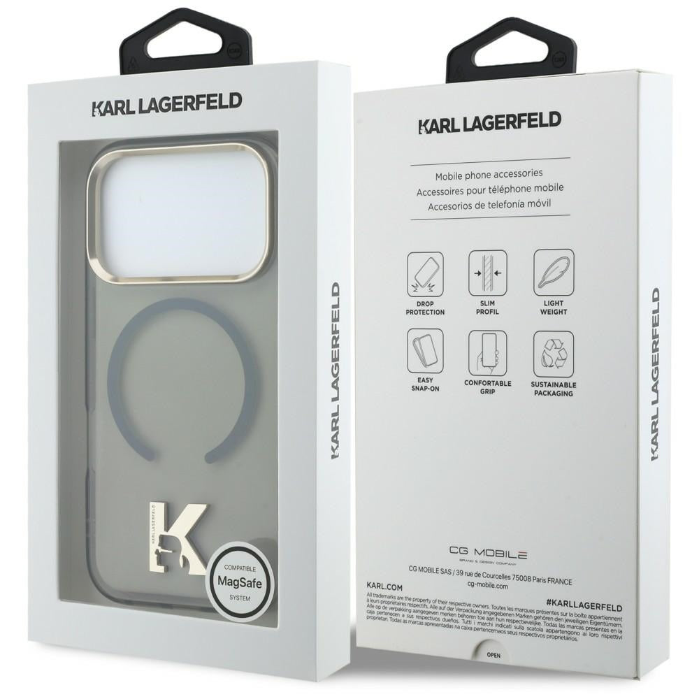 MagSafe-deksel til Apple iPhone 18 Pro / 17 Pro, Karl Lagerfeld, IML Karl Head-logo, svart