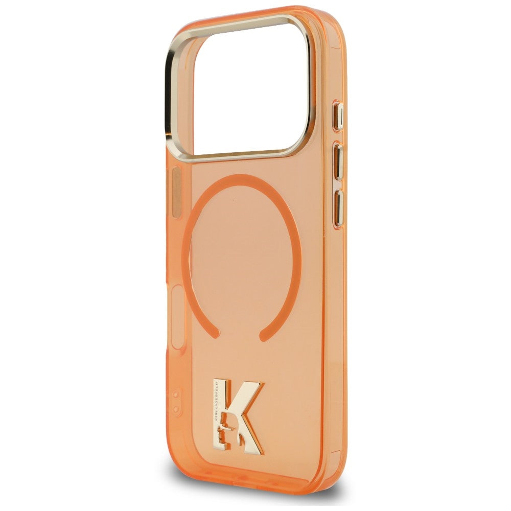 MagSafe-deksel til Apple iPhone 18 Pro / 17 Pro, Karl Lagerfeld, IML Karl Head-logo, oransje